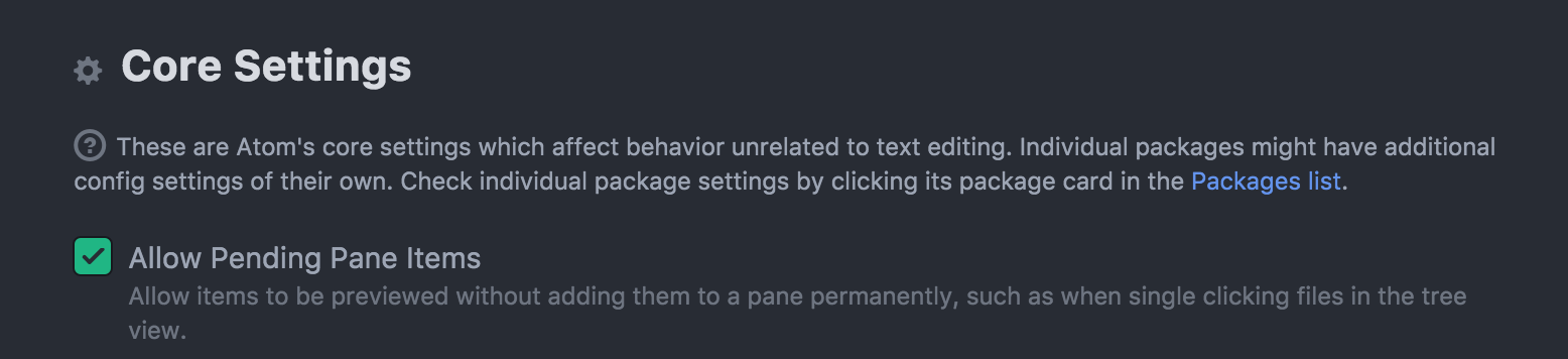 Allow Pending Pane Items setting